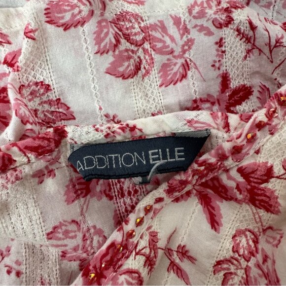 Addition Elle tank top sparkly embroidered beads floral flowers red cream cute - Picture 12 of 13